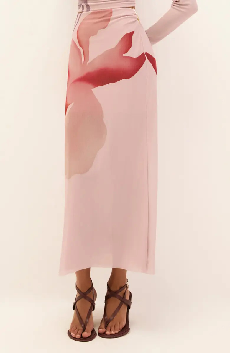 Amira Floral Print Mesh Maxi Skirt | Nordstrom