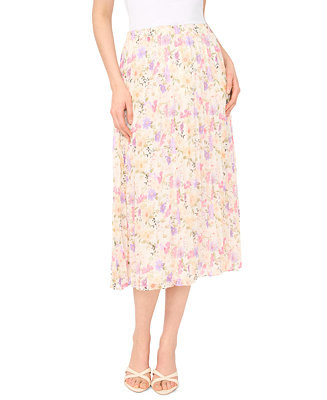 Women's Sunburst Pleat Detail Midi Skirt | Macy's