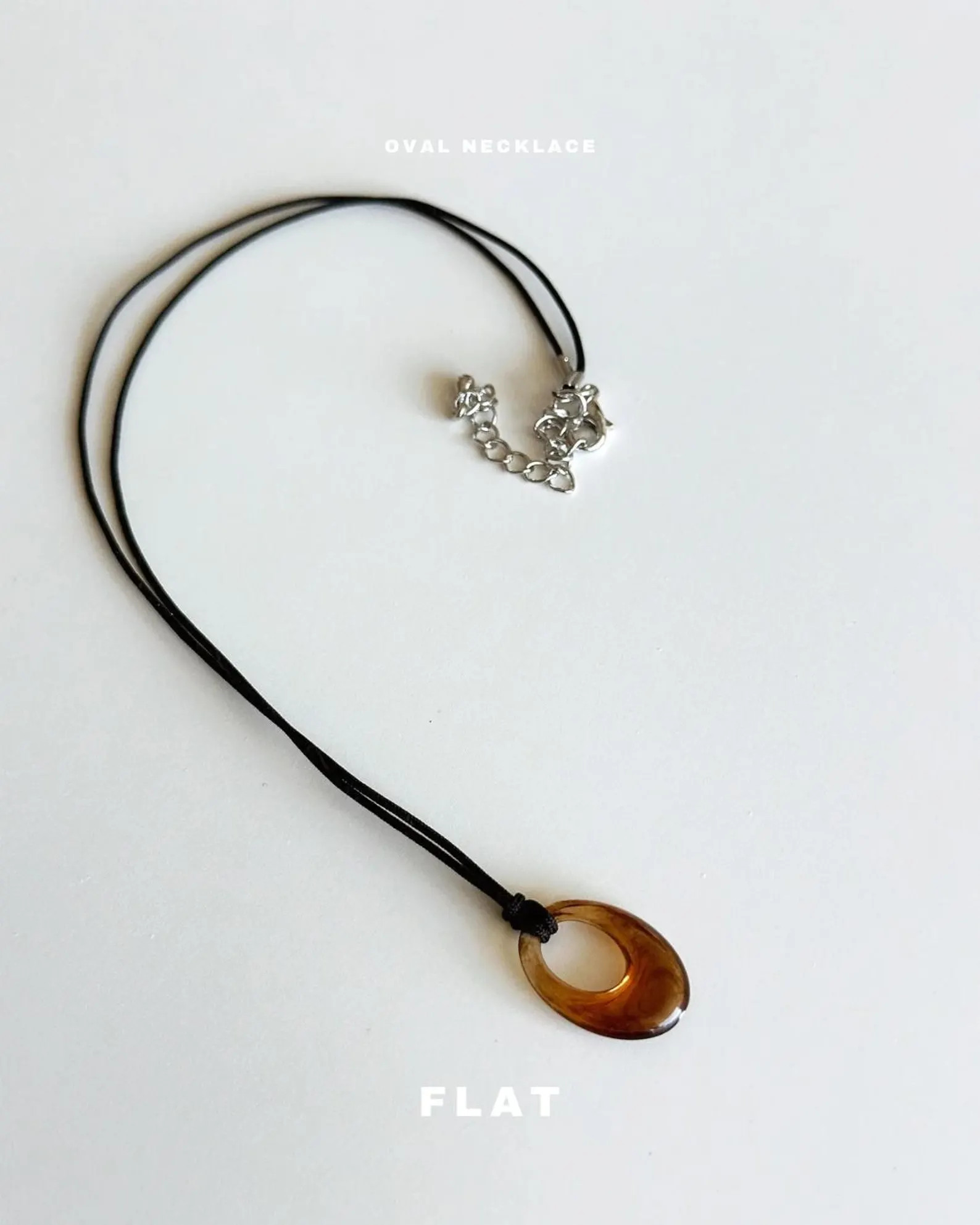 Oval Necklace - Resin Acrylic Pendant Charm Necklace, in Brown Clear Mustard Ivroy, Minimalistic ... | Etsy (US)