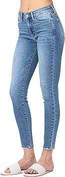 Judy Blue Women's Mid-Rise Vintage Wash Skinny Jeans | Amazon (US)