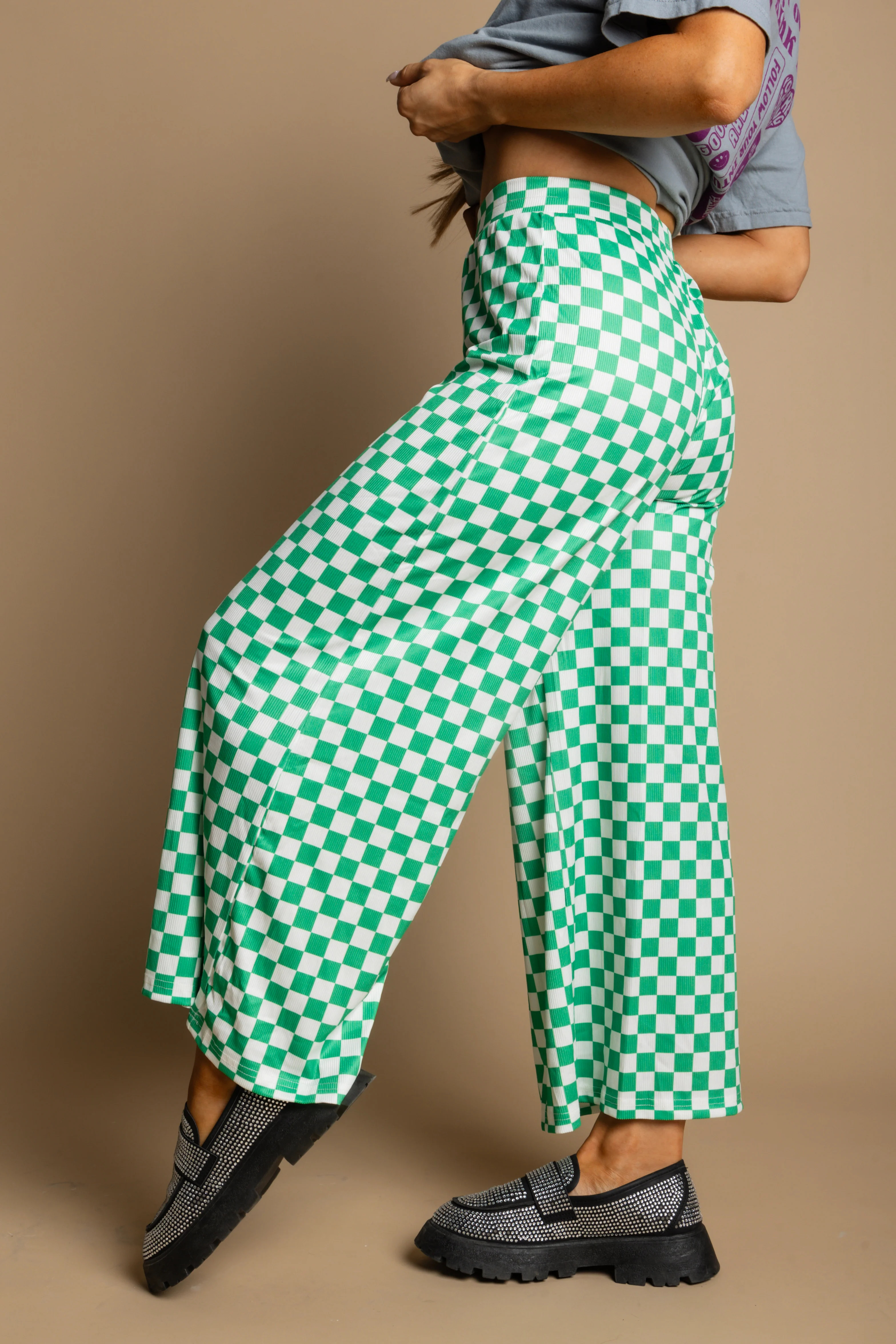 My Reputation Checkered Pants - Green [S-3X] | WKNDchasers