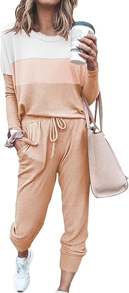 Fixmatti Women Casual 2 Piece Outfit Long Pant Set Sweatsuits Tracksuits | Amazon (US)