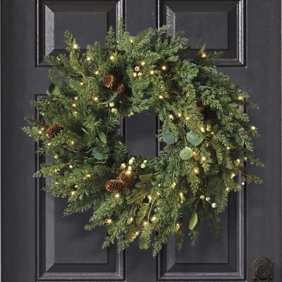 Majestic Holiday Cordless Wreath with LED Lights & Timer for Indoor/Outdoor Use | Frontgate
