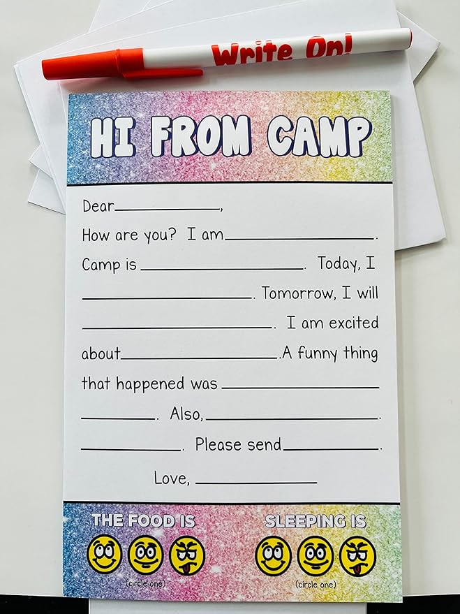 Hi From Camp Fill In the Blank Stationery Set | Amazon (US)