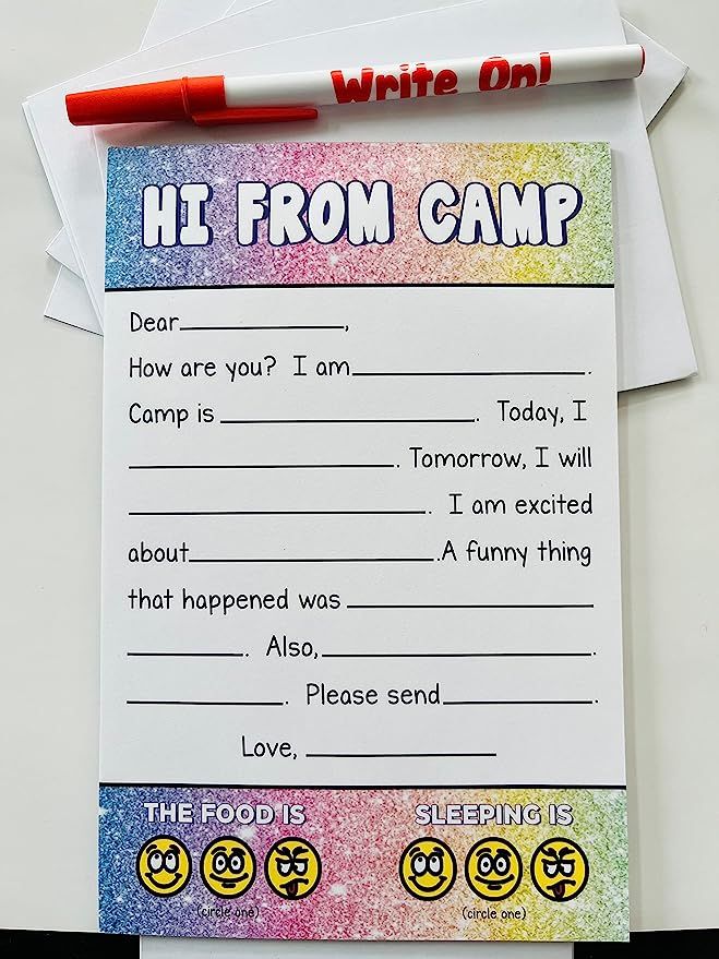 Hi From Camp Fill In the Blank Stationery Set | Amazon (US)