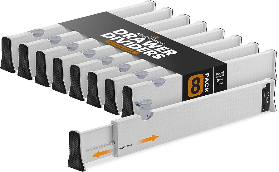RAPTUROUS Drawer Divider - 2.5 Inches High, Expands from 13-22 Inch, Adjustable Dividers for Kitc... | Amazon (US)