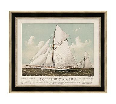 Yacht Antique Framed Print | Pottery Barn (US)