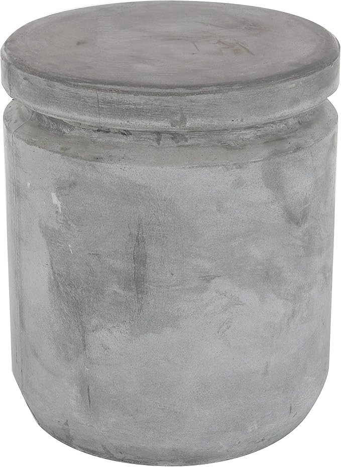 Deco 79 15"/17" Fiber Clay Foot Stool, 15" x 17", Gray | Amazon (US)