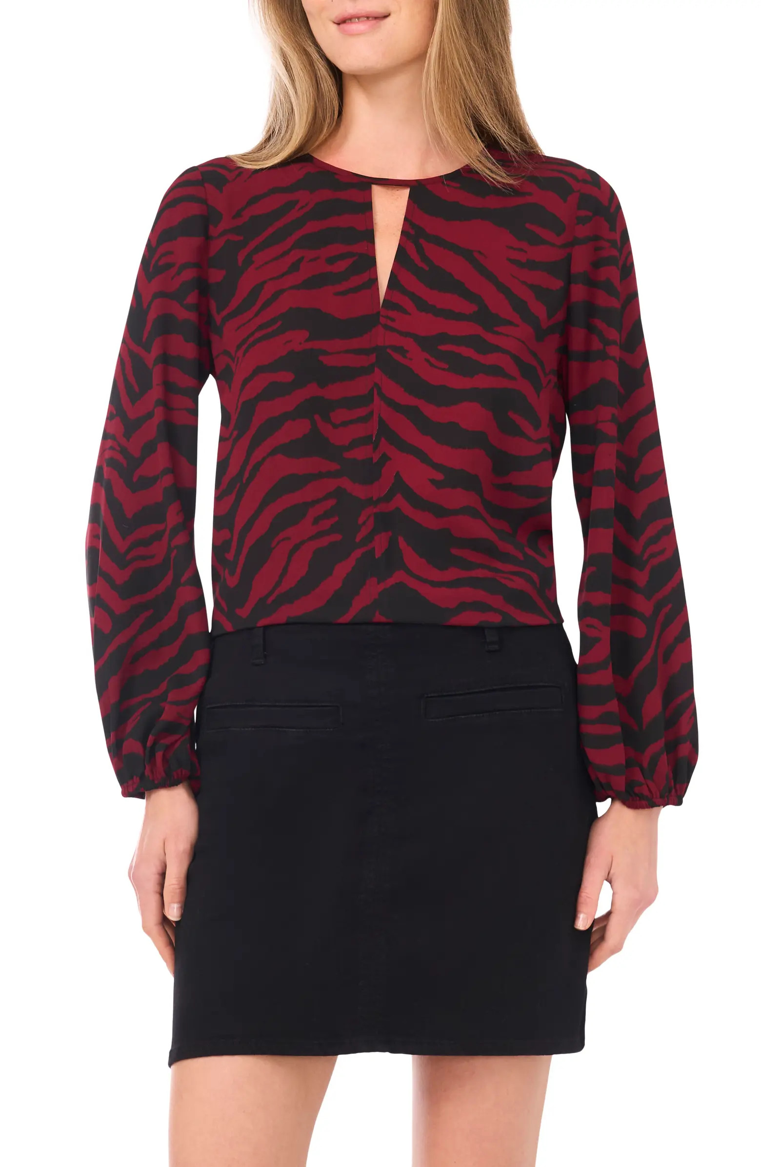 Zebra Stripe Cutout Top | Nordstrom