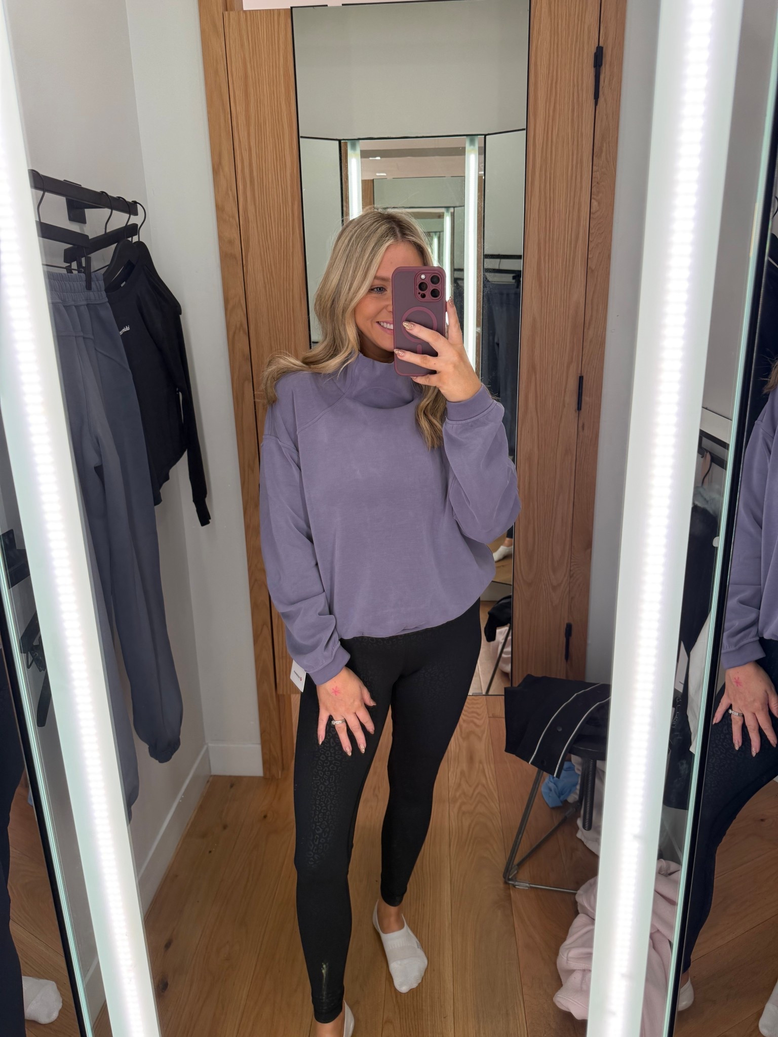 The softest funnel neck pullover! Paired with leopard print align leggings! 

#LTKActive