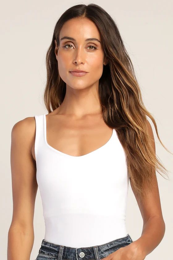 Clean Lines White Sleeveless Bodysuit | Lulus (US)