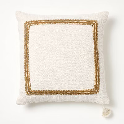 Embroidered Frame Square Throw Pillow - Threshold™ designed with Studio McGee | Target
