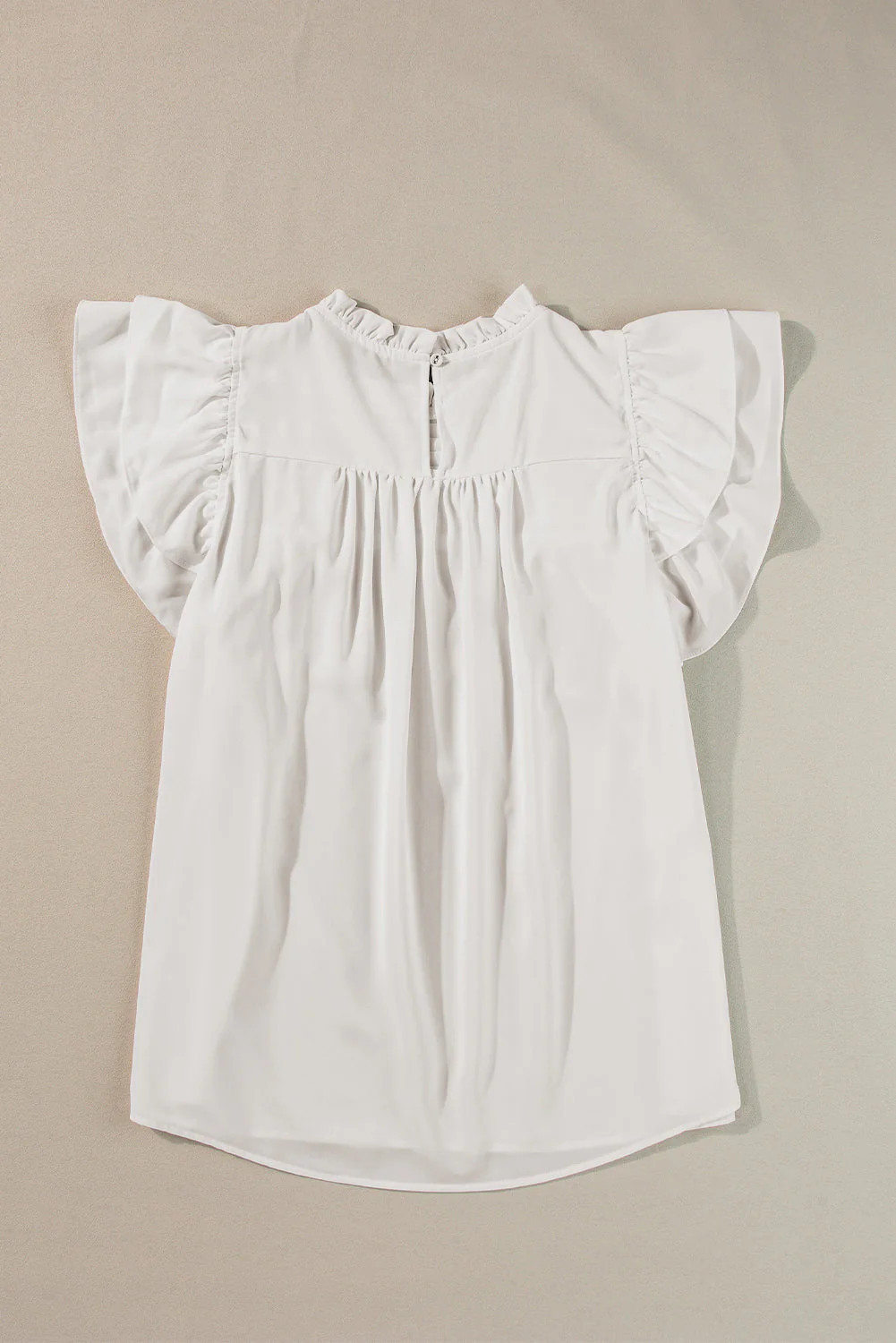 Dayana Ruffled Flutter Sleeve Pleated Blouse White / 100%Polyester / S - 4/6 | Casual Chic Boutique