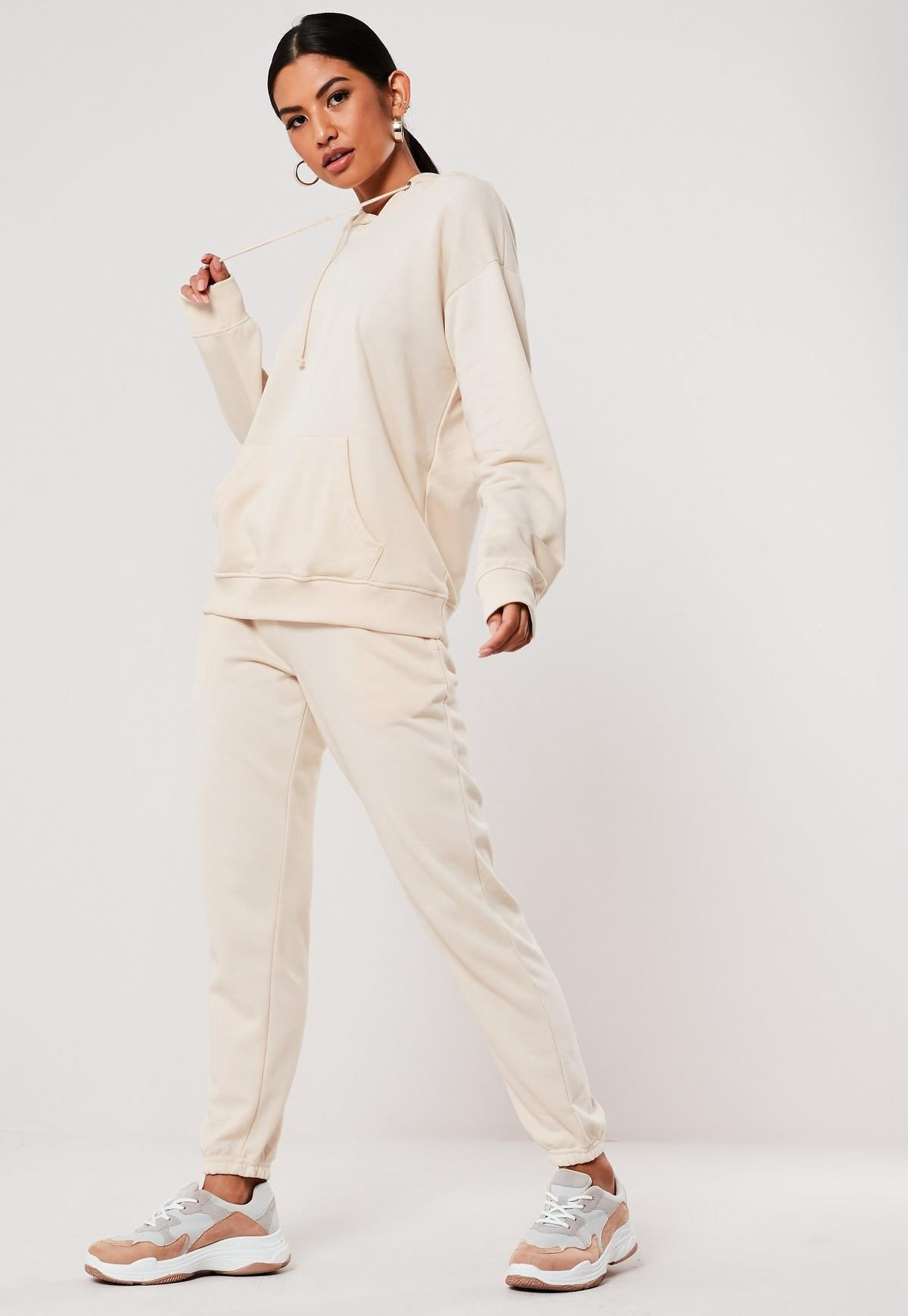 Missguided - Stone Loopback Hoodie and Joggers Co Ord Set | Missguided (US & CA)