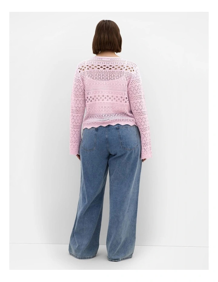 City ChicPlus Size Crochet Love Top in blush | Myer