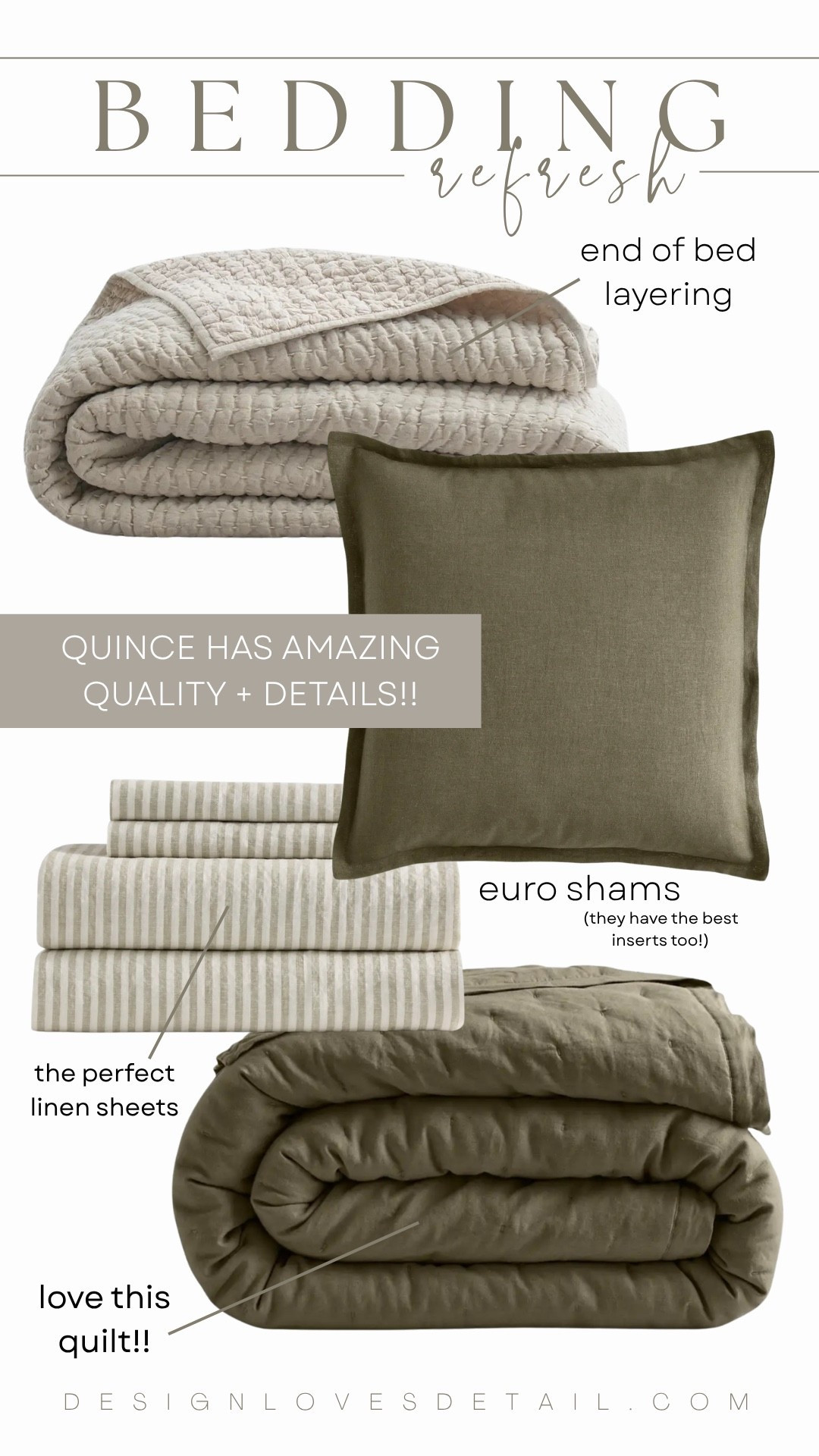 My top bedding recommendations. @Quince is truly the best.. can’t emphasize enough that if you haven’t tried them, you really should. You will see exactly what I’m talking about! Check out my other posts to see these items styled on my bed. Xoxo