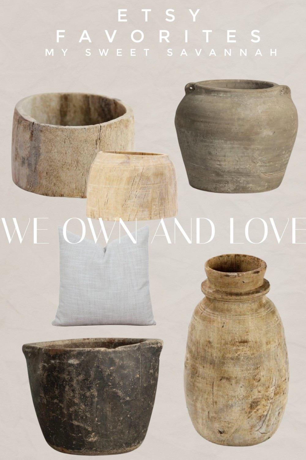 These are a few of my favorite Etsy finds that we actually own and love.

Vintage wood vessels, aged pottery, and neutral textiles are what give a space that layered, collected feel. These pieces add warmth and character without overpowering a room.

If you love that rustic modern, lived-in look, these are beautiful staples.

All linked here.

#LTKhome #EtsyFinds #RusticModern #CollectedHome #MySweetSavannah

#LTKHome