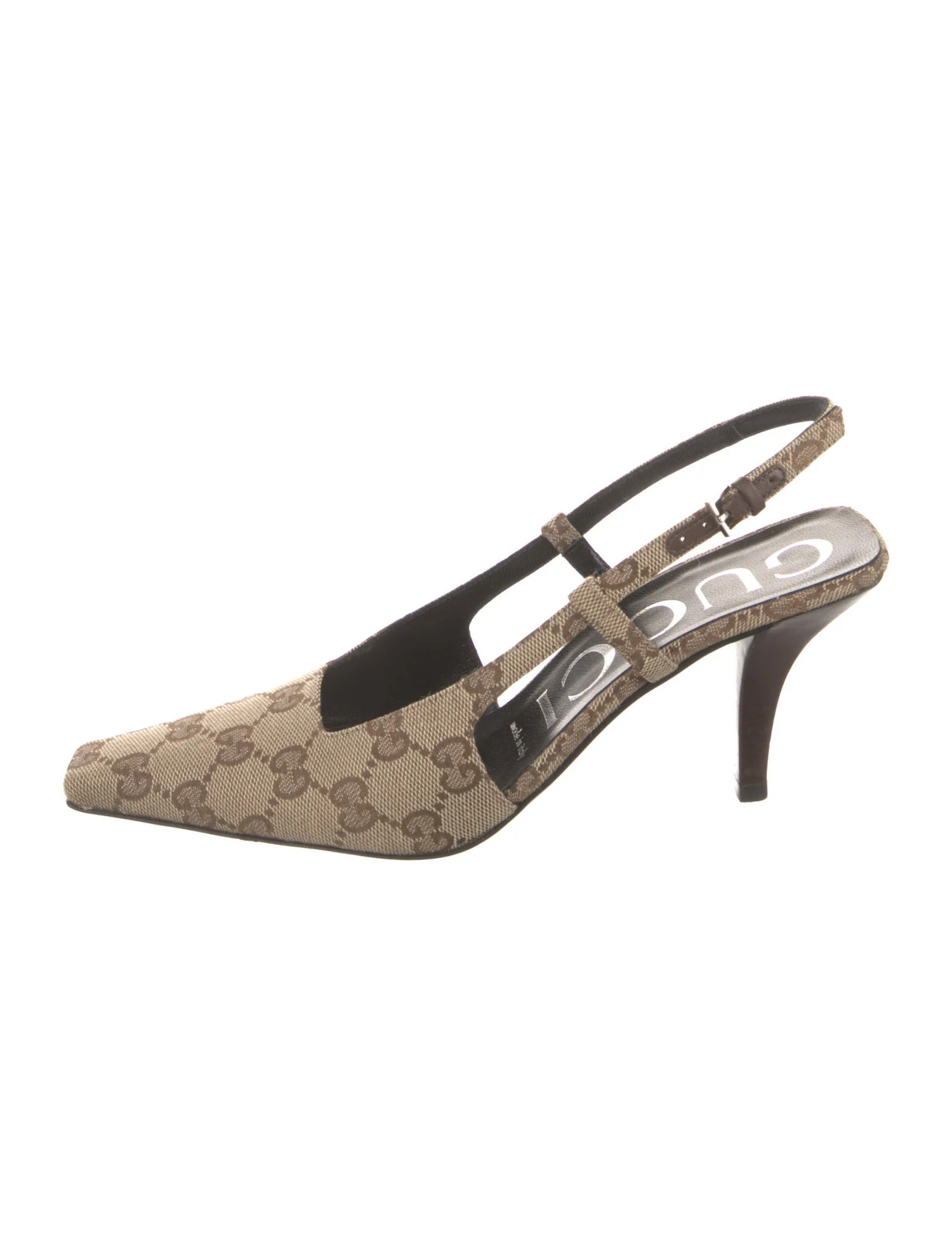 GG Canvas Canvas Slingback Pumps | The RealReal