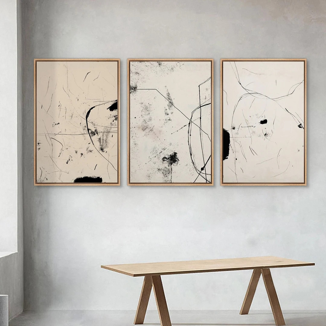 Mid Century Modern Wall Art Set Minimalist Art Neutral - Etsy | Etsy (US)