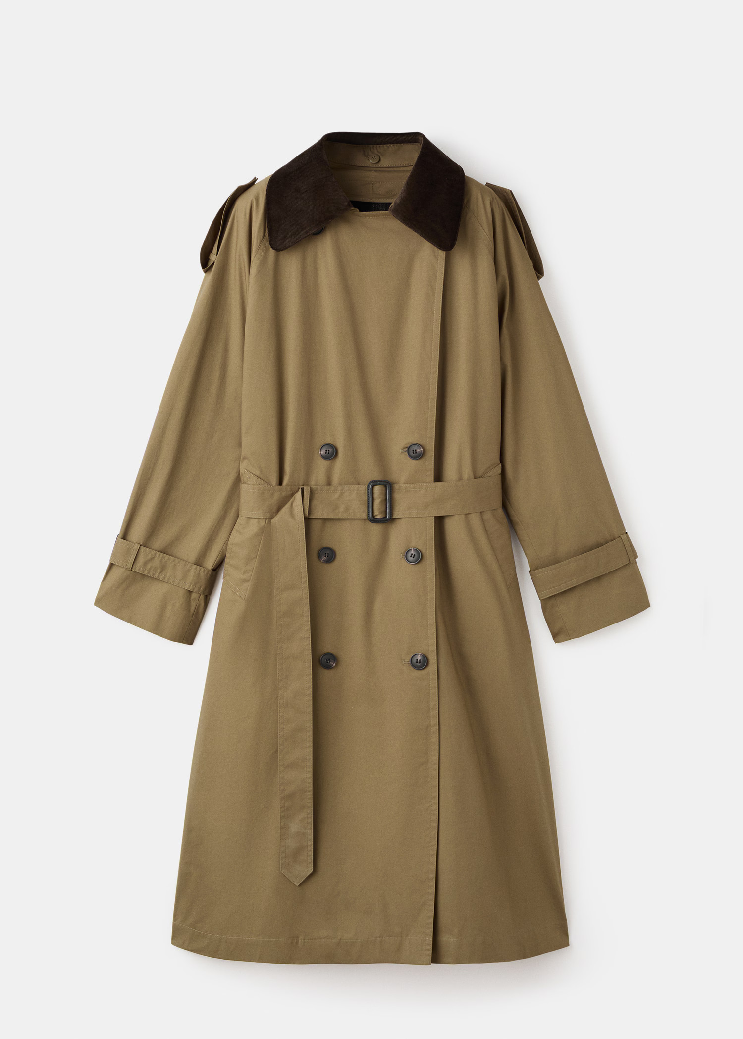 Double-breasted trench coat with corduroy collar | Mango (US/MX/AU)