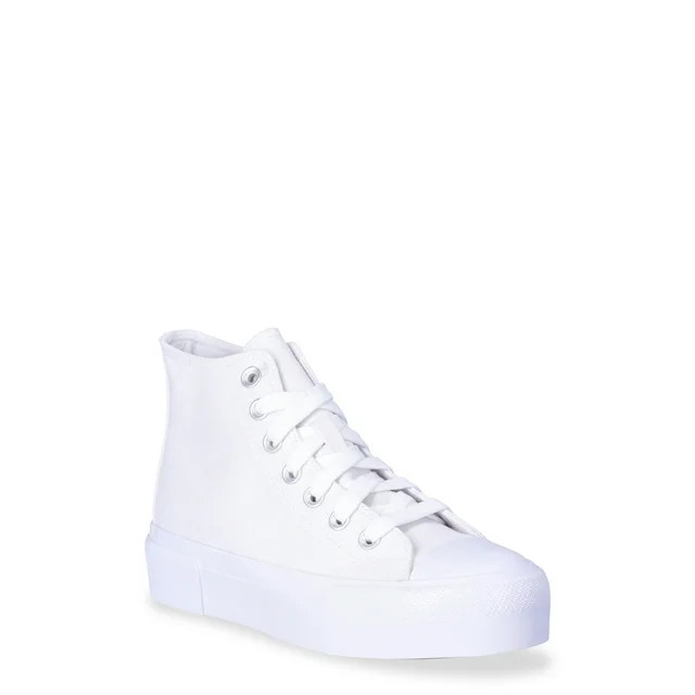 No Boundaries Women's Platform Lace Up Hi Top Sneakers | Walmart (US)
