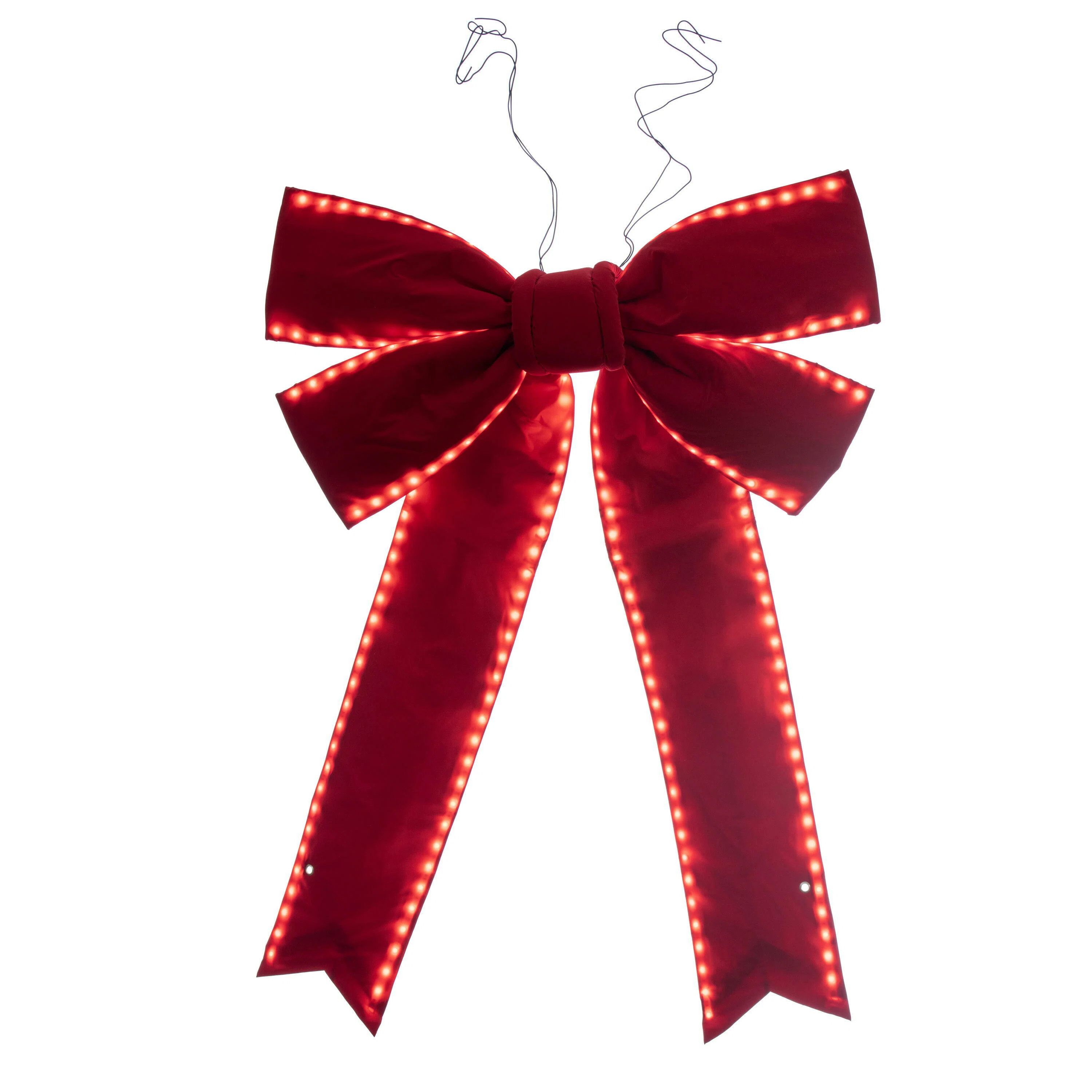 Vickerman Red Velvet Outdoor Christmas Bow with UV Treated Material and Wire to Hang. | Wayfair North America