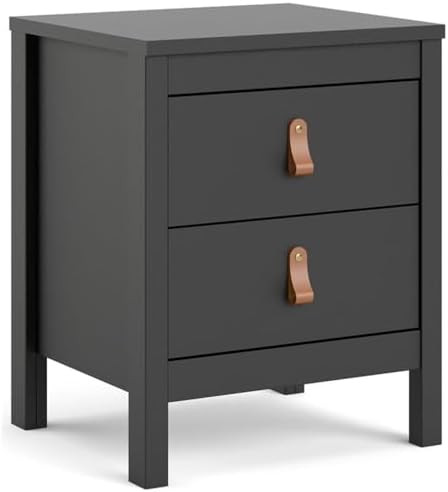 Tvilum Madrid 2 Drawer Nightstand, Black Matte | Amazon (US)