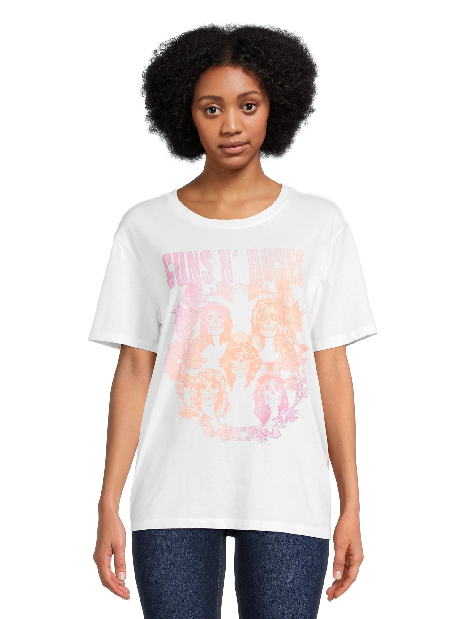 Time and Tru Women's Short Sleeve Band Graphic Tee | Walmart (US)
