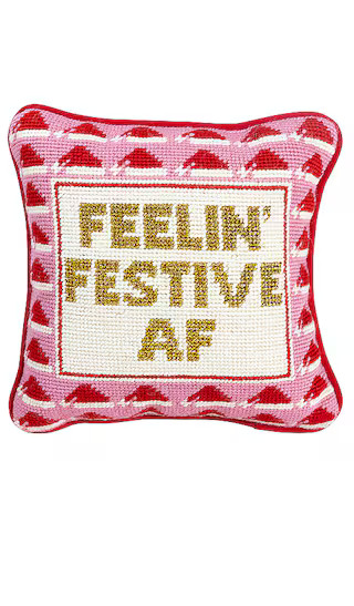 Festive Af Needlepoint Pillow | Revolve Clothing (Global)