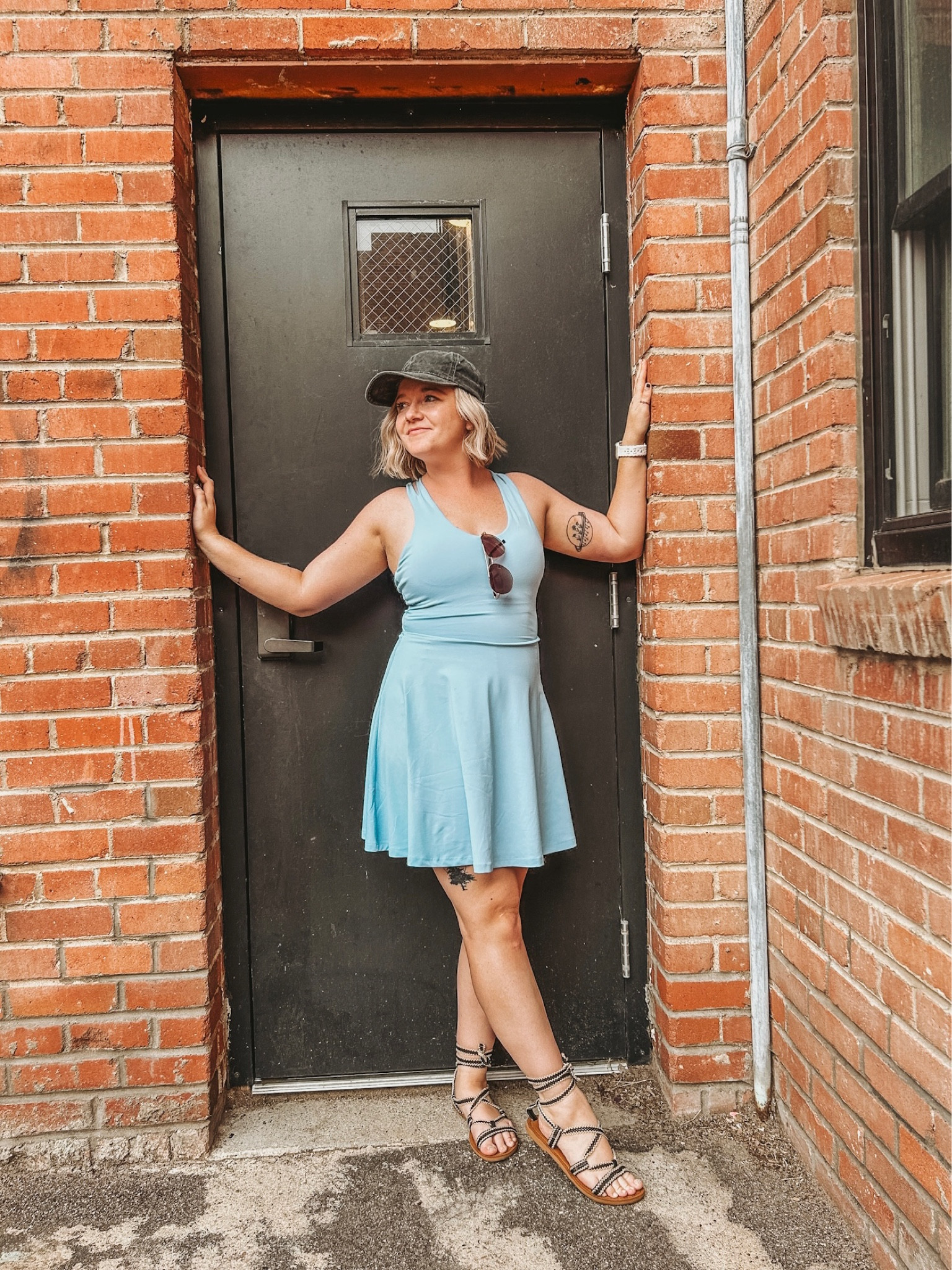 Fabletics killed it again with this strappy back dress with built in shorts and bra!
Wearing a small  

#LTKunder100 #LTKSeasonal #LTKFitness