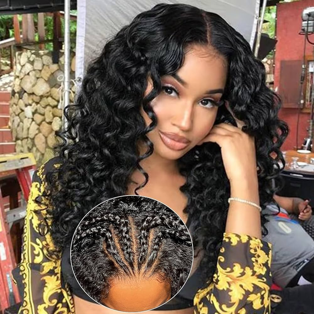 ORIGINAL QUEEN Wear Go Glueless Wigs Human Hair Wand Curl Tiny Knots Pre Bleached Upgraded Pre Cu... | Amazon (US)