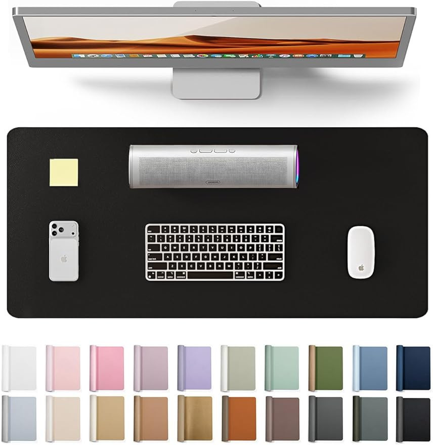 YSAGi Leather Office Desk Pad Protector, Large Mouse Pad, Non-Slip, PU Leather, Laptop Desk Blott... | Amazon (US)