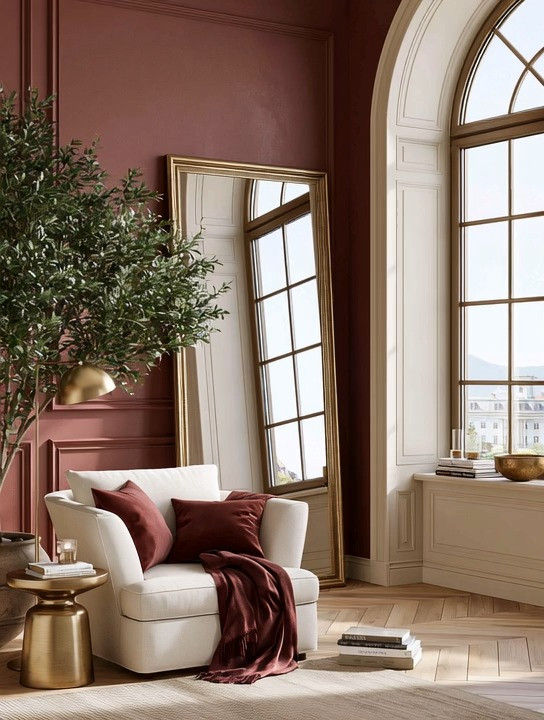Empty corners are opportunities, not forgotten spaces.

Some of the most beautiful corners in a home are created with just three intentional pieces.

Start with a statement floor mirror. Not just for checking your outfit, but for reflecting light, opening up the room, and making the space feel larger. We always recommend a gold frame because it adds timeless elegance and warmth while working beautifully with both modern and traditional interiors.

Next, bring in a tree-like indoor plant. Whether you choose a real tree or a high-quality artificial one, greenery softens the architecture, balances the room, and brings a calming sense of nature indoors.

If you're ready to make an even bigger statement, consider a burgundy accent wall. Burgundy is one of our favorite colors because it instantly adds richness, depth, and quiet glamour. Paired with a gold mirror and lush greenery, it creates a look that feels both luxurious and welcoming.

The beauty of this corner isn't that it's filled with décor.

It's that every piece has a purpose.

We've linked our favorite gold floor mirrors, indoor trees, and burgundy paint inspiration so you can recreate the look in your own home.

Elegance is about taste, not about square footage.

#HomeDecor #FloorMirror #InteriorDesign #LTKHome 

 #LTKHome