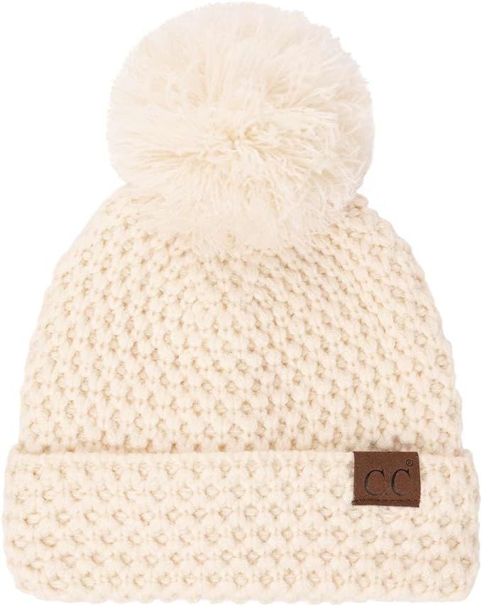 C.C Unisex Warm Soft Knit Pom Beanie Hat | Amazon (US)