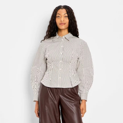Women's Barrel Long Sleeve Collared Button-Down Shirt - Future Collective | Target