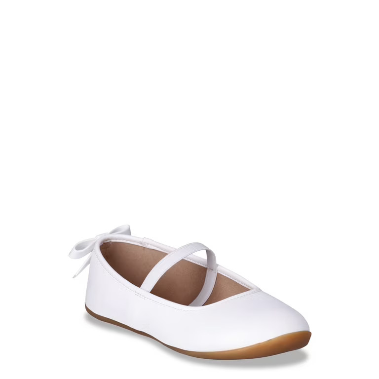 Wonder Nation Little Girl & Big Girl Ballet Flat Dress Shoes, Sizes 13-5 | Walmart (US)