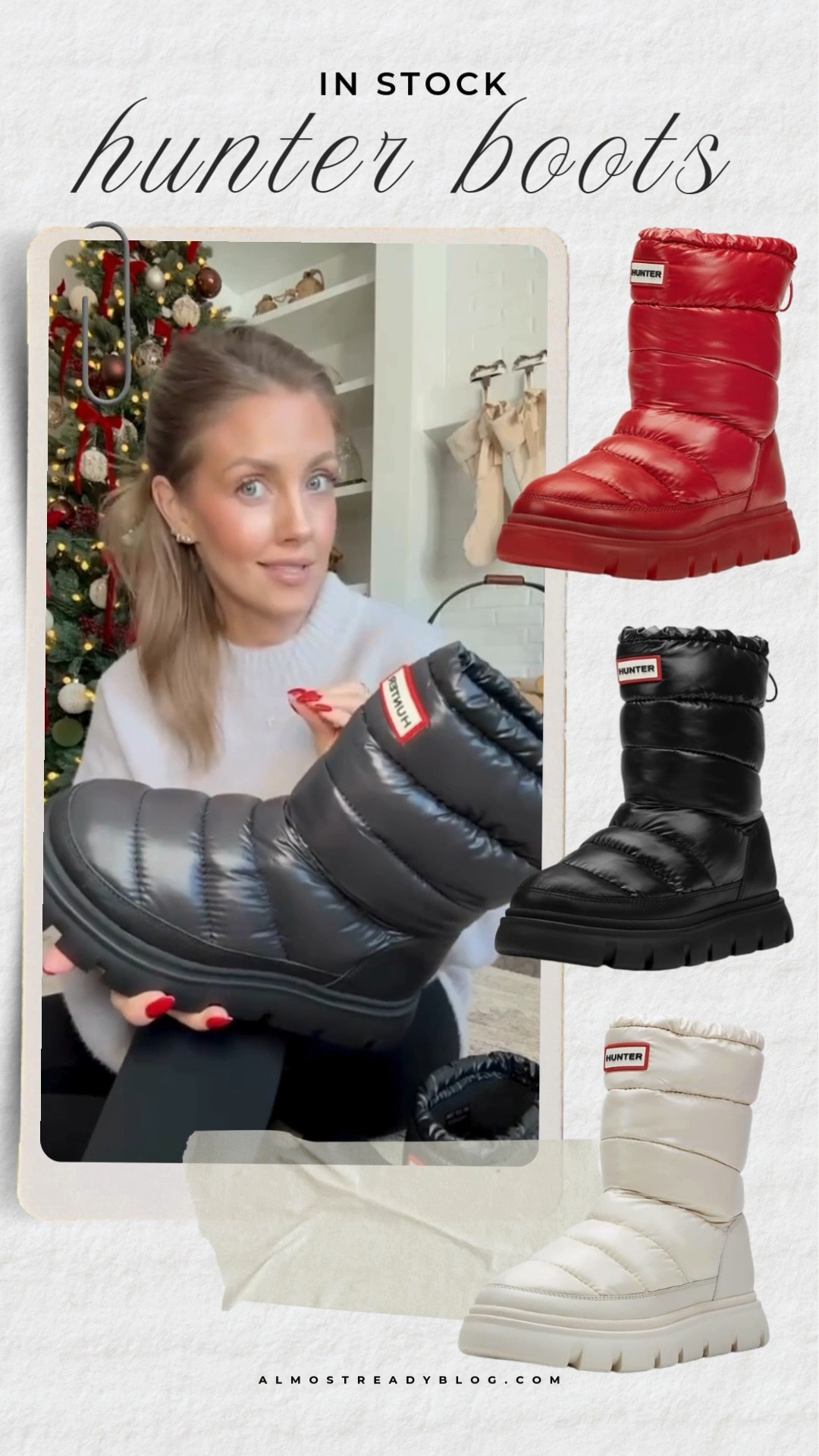 I found my hunter snow boots fully in stock. 

XS Walmart sweater / XS Amazon leggings / Snow boots run true to size and I can’t recommend them enough!! ☃️

hunter snow boots, hunter winter boots, cold weater must haves, amanda west, almost ready blog.