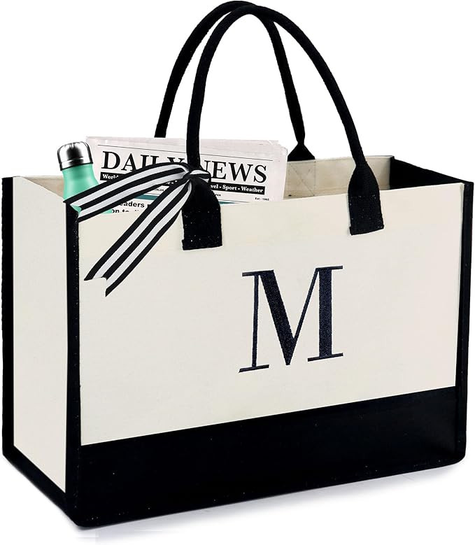BeeGreen Gifts for Women Canvas Tote with Pocket Embroidery Personalized Tote Bag for Friend Mom ... | Amazon (US)