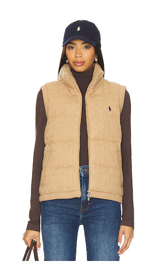 Cable Knit Wool Cashmere Quilted Vest | Revolve Clothing (Global)