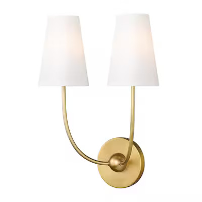 Z-Lite Shannon 12.75-in W 2-Light Oil-Rubbed Brass Transitional Led, Incandescent, Halogen Wall S... | Lowe's