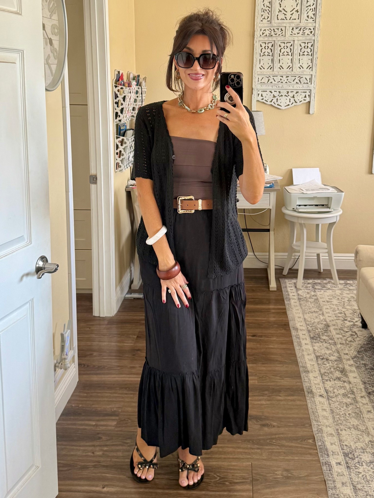 Wearing a small in the skirt and medium in the tube top. Head to toe Amazon! 