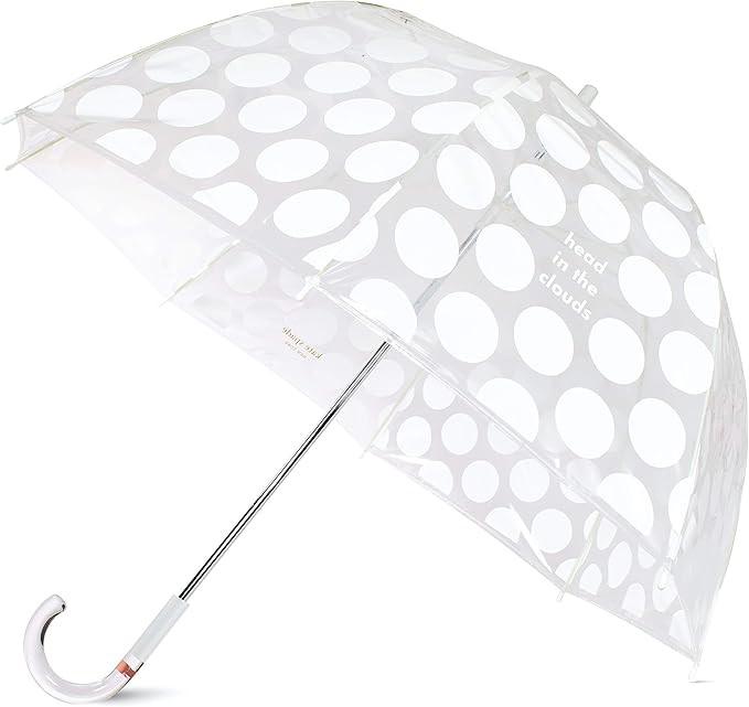 Kate Spade New York Clear Bubble Umbrella, Large Transparent Dome Umbrella, Heads in the Clouds Jumb | Amazon (US)