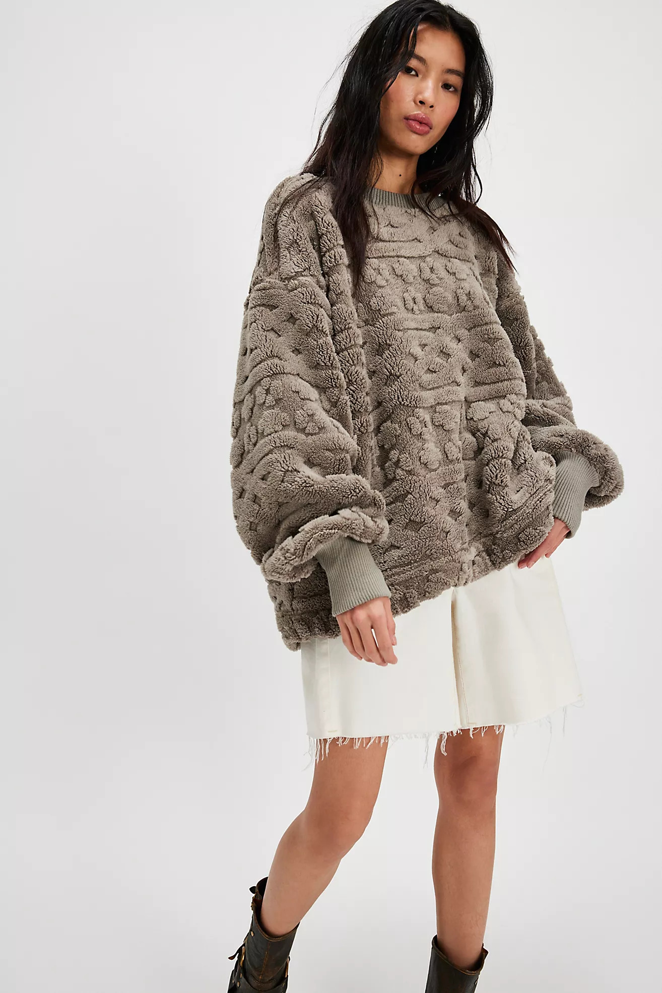 Cable Knit Sweatshirt | Free People (Global - UK&FR Excluded)