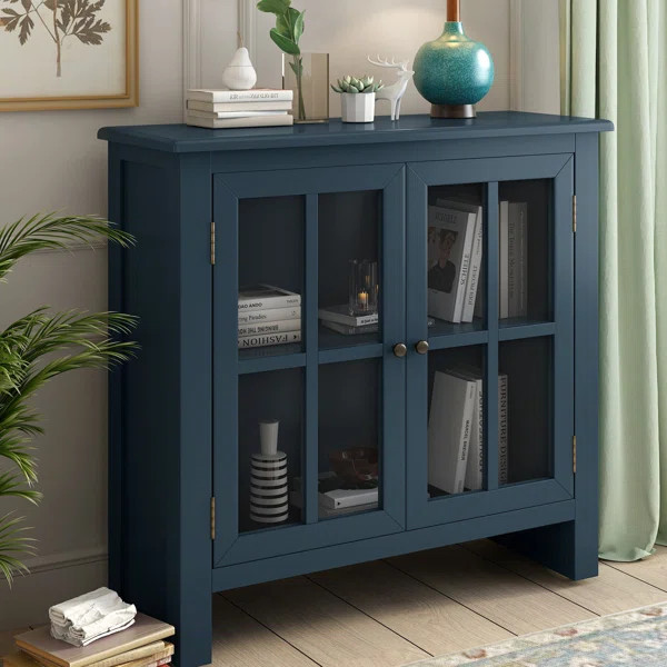 Mechelle 31'' Tall Solid Wood 2 - Door Accent Cabinet | Wayfair North America