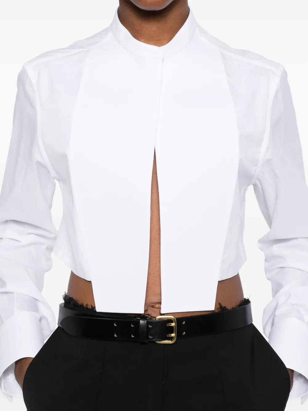 TOM FORD bib-collar Cropped Shirt | White | FARFETCH | Farfetch Global