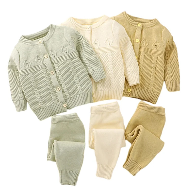 Esaierr Newborn Baby Girls Clothes Outfit Sweater Cardigan + Pants Set Autumn Winter Long-Sleeved... | Walmart (US)
