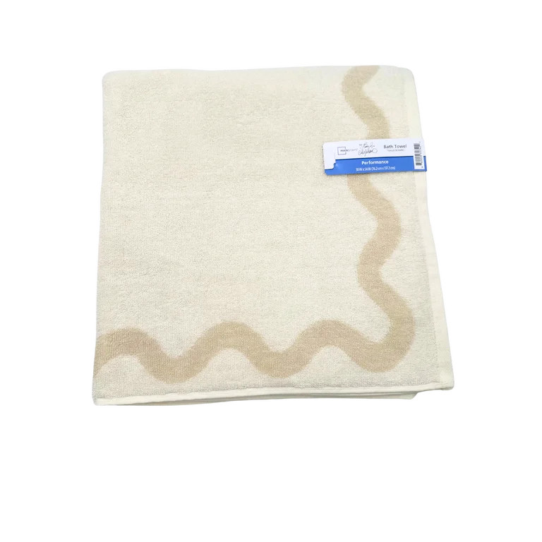 Mainstays by Becky G. & Alejandra 100% Cotton Performance Bath Towel, White Scallop | Walmart (US)