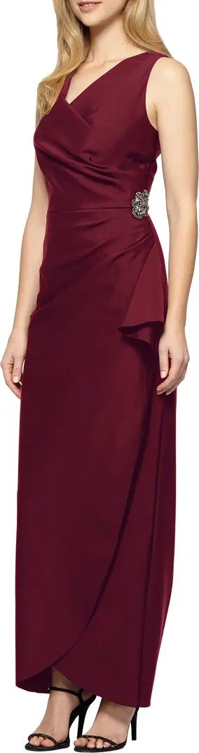 Embellished Side Drape Column Formal Gown | Nordstrom