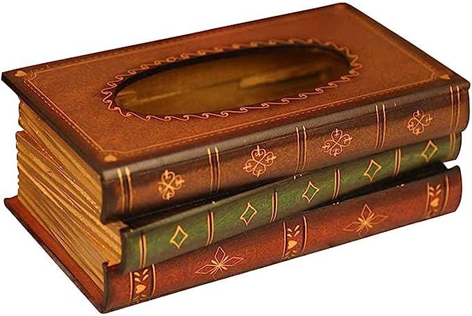 Tosnail Elegant Wooden Antique Book Tissue Holder Dispenser/Novelty Napkin Holder | Amazon (US)