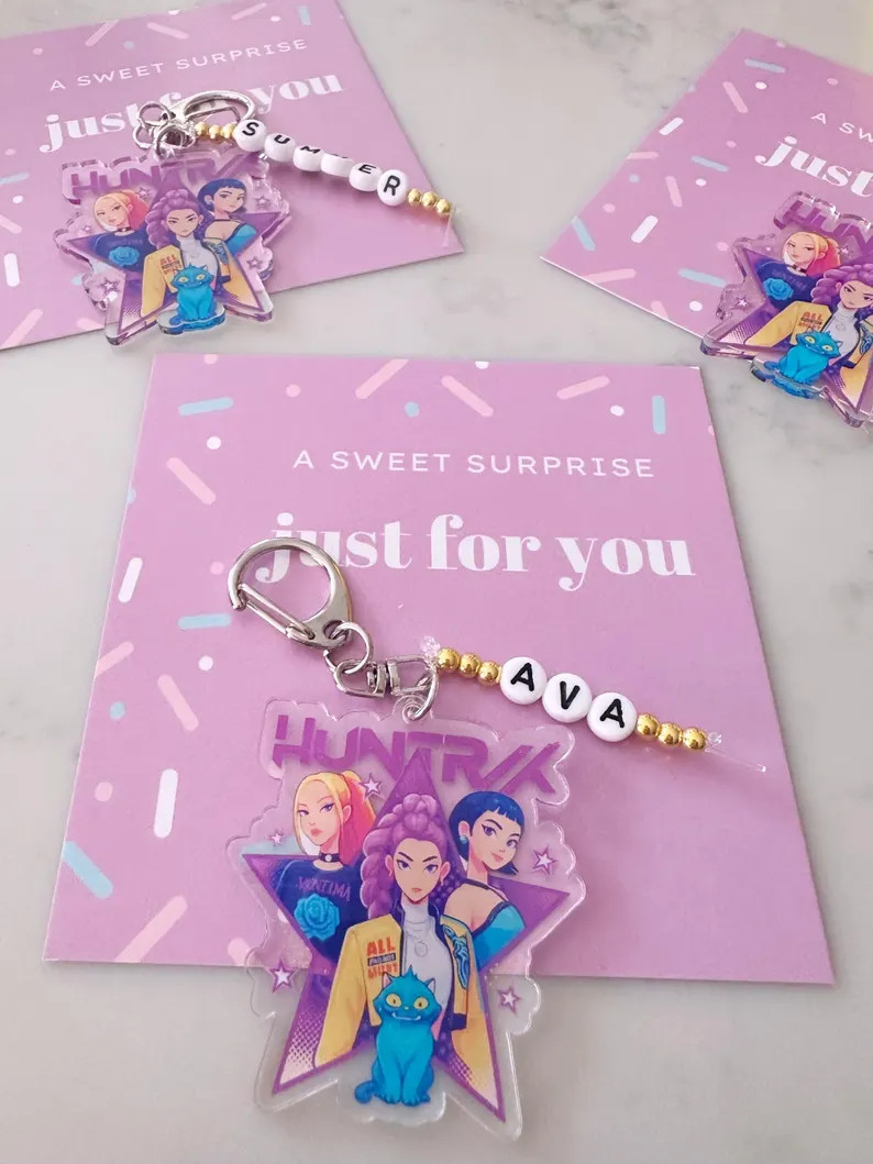 Girls Personalized Kpop Ramen Bag Charm | Acrylic Keychain Party Favors | Children’s Birthday G... | Etsy (US)